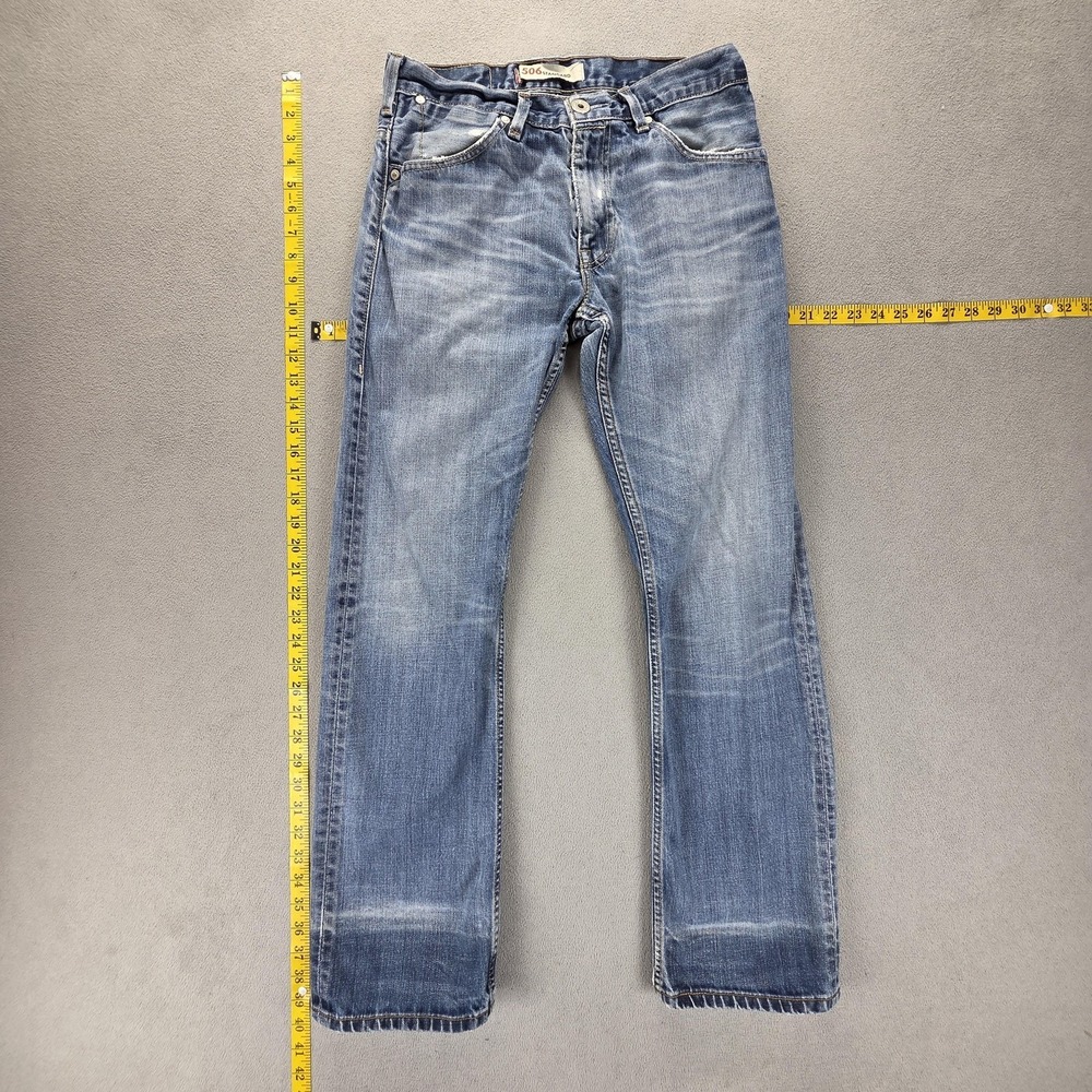Vintage Levis 506 Jeans Mens 30x32 Blue Standardโ Engineered Whiskers Honeycomb